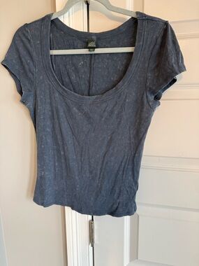 wild fable Scoop Neck Short Sleeve Tee in Slate Blue